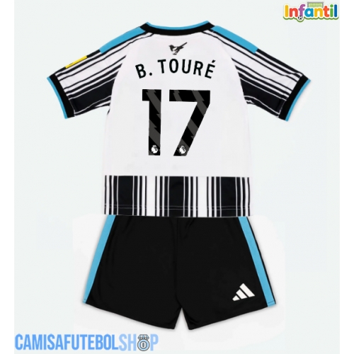 Camisa de time de futebol Newcastle United Bazoumana Toure #17 Replicas 1º Equipamento Infantil 2026-27 Manga Curta (+ Calças curtas)